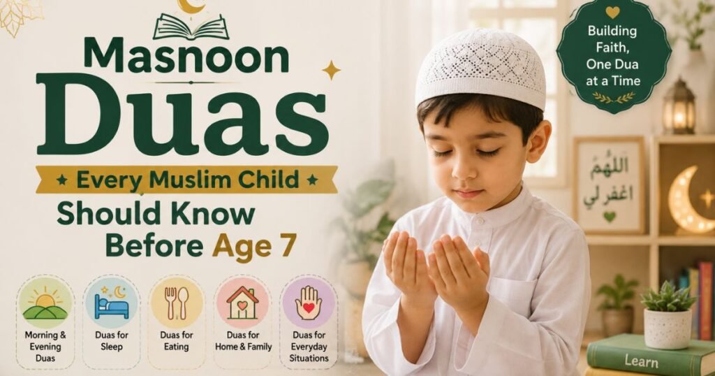 Masnoon Duas Every Muslim Child Should Know Before Age 7